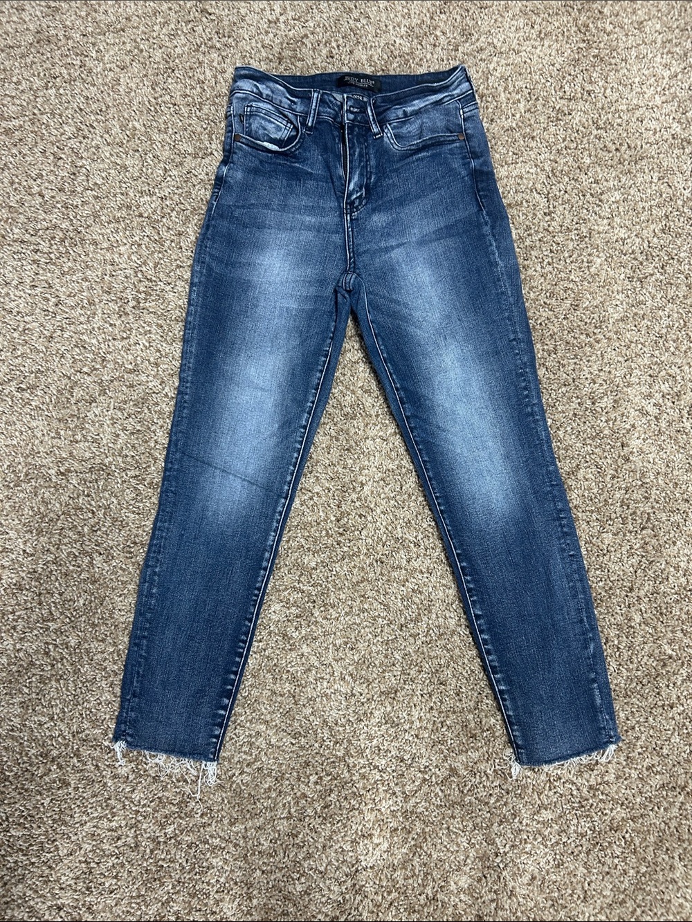 Judy Blue Dark Blue High-Rise Cropped Slim Jeans